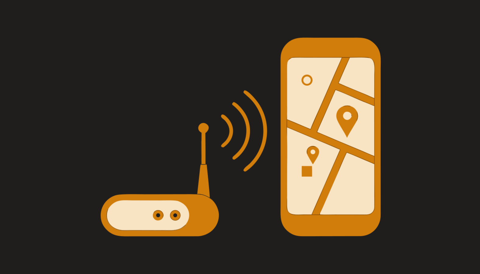 A pocket TNC and the phone: pair once, and the channel reconnects on its own.